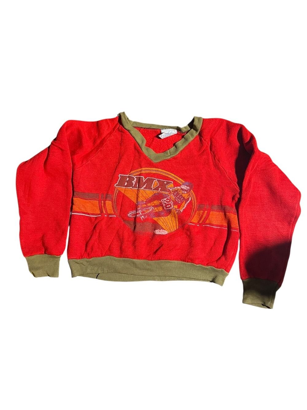 80s Van Cort Actionwear Vintage Kids Boy BMX Motorcycle Graphic Print SMALL